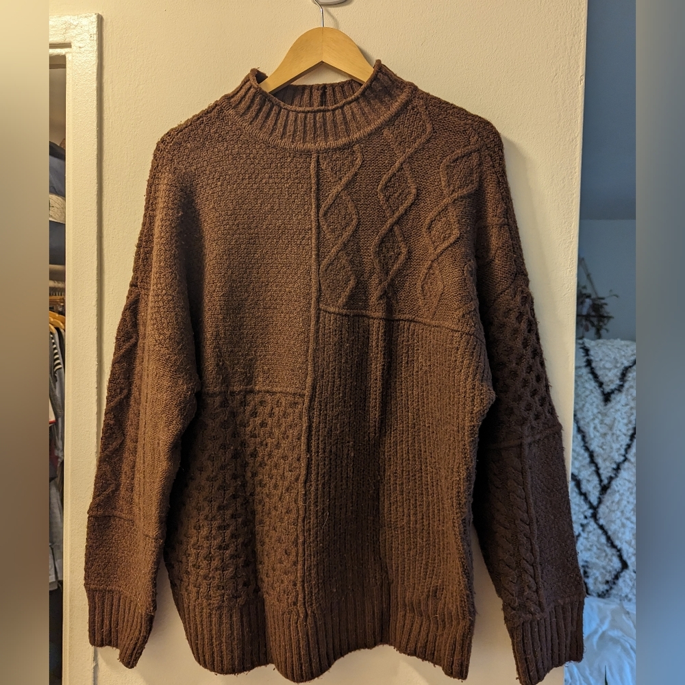AE Brown textured sweater Sz L